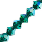 3mm Émeraude AB Preciosa Toupie 5" Brin