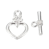 Toggle Clasp Silver Heart 10/pk