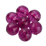 Faceted Plastic Beads 8mm Transparent Magenta 50g