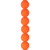 Czech Glass Beads 8mm Round Velvet Neon Orange 23/Strand