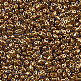 Matubo Czech Miniduo Beads Crystal Gold Bronze 13g
