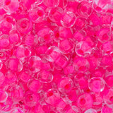 6/0 Czech Seed Beads #095 C/L Neon Pink 22g