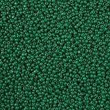 11/0 Czech Cut Seed Beads #37060 Opaque Medium Dark Green 13g