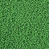11/0 Czech Cut Seed Beads #37075 Opaque Medium Green 13g