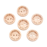 Button Wood 20mm Handmade w/Love 10/pk