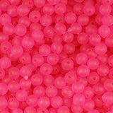 Round Plastic Beads 6mm Frosted Hot Pink Approx 1000/pk