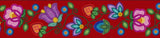Printed Ribbon 2" Garden Rhythm Red - Per Yard