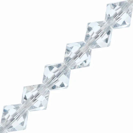 Preciosa Bicone 3mm Crystal Lagoon 5" Strand