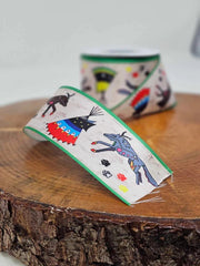 Printed Ribbon 2" Ledger Birch Wolf 20yd Spool