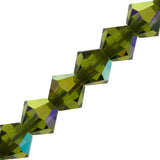 3mm Olivine AB Preciosa Toupie 5" Brin