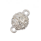 Magnetic Rhinestone Clasp 10mm Silver 1/pk