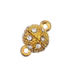 Magnetic Rhinestone Clasp 9mm Round Gold 1/pk