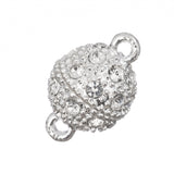 Magnetic Rhinestone Clasp 12mm Silver 1/pk