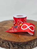 Printed Ribbon 2" Metis Red 20yd Spool