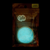 11/0 Cylin Beads #1115 Glow In Dark AB White / Turquoise 25g Bag