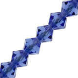 4mm Saphir Preciosa Bicone 5" Strand