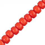 Glass Crow Beads 4x6mm Red 8" Strand