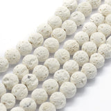 6mm Lava White (Natural/Bleached) Perles 15-16" Strand