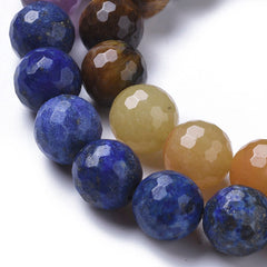 10mm Chakra Mix (Natural) Faceted Beads 15-16" Strand