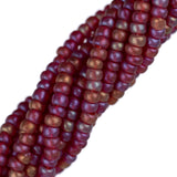 11/0 Perles de Rocailles Tchèques #34968 Transparent Rouge Foncé Mat AB 6 Brins Hank