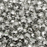 Perles à facettes en plastique de 6 mm 1000/pk - Argent métallique
