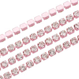 Metal Rhinestone Banding 2mm Pink by the Yard