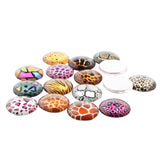 Glass Cabochons, 12mm Animal Print 10/pk