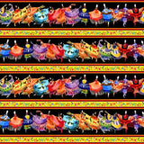 Cotton Fabric Shawl Dancers #32000 Black - Half Yard