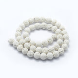6mm Lava White (Natural/Bleached) Perles 15-16" Strand