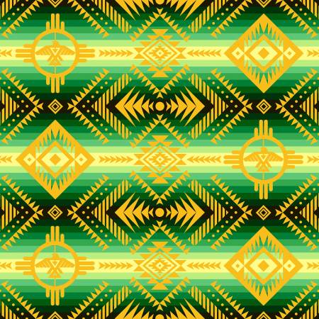 Cotton Fabric Thunderbird #647 Green - Half Yard
