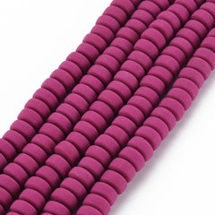 3x6mm Polymer Clay Beads, Purple 15-16" Strand