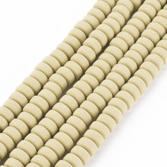 3x6mm Polymer Clay Beads, Beige 15-16" Strand