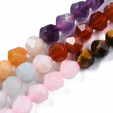 Chakra Mixed Beads 6mm Star Cut (Natural) 15-16" Strand