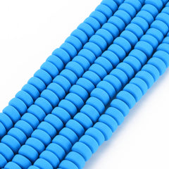 3x6mm Polymer Clay Beads, Blue 15-16" Strand