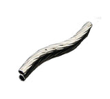 Metal Curved Tube Beads 25mm Nickel 25/pk