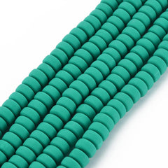 3x6mm Polymer Clay Beads, Green 15-16" Strand