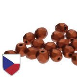 Fire Polished 4mm Bronze Fire Red 40/Strand