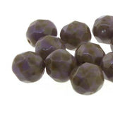 Fire Polished 6mm Purple Travertine 25/Strand