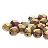 Fire Polished 6mm Jet Brown Iris 25/Strand