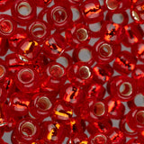 6/0 Perles de Rocailles Toho #25B Silver Lined Siam Ruby 8-9g Flacon