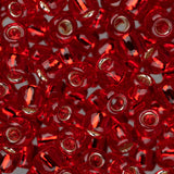 Perles de rocaille Toho 6/0 #25C Silver Lined Ruby 8-9g Flacon