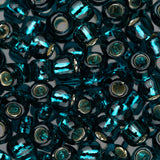 6/0 perles de rocaille Toho # 27BD sarcelle doublée d'argent fiole de 8-9 g