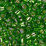 6/0 perles de rocaille Toho #27 péridot doublé d'argent flacon de 8-9g