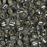 Perles de rocaille Toho 6/0 #29 Flacon de diamant noir doublé d'argent 8-9g