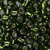6/0 Perles de Rocailles Toho #37 Flacon d'Olivine Doublé d'Argent 8-9g