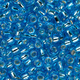 Perles de rocaille Toho 8/0 # 23B Silver Lined Dark Aqua 8-9g Flacon