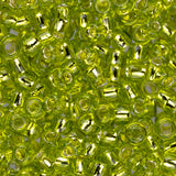 Perles de rocaille Toho 8/0 # 24 vert citron doublé d'argent flacon de 8-9 g