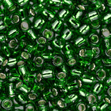 Perles de rocaille Toho 8/0 # 27B vert gazon doublé d'argent flacon de 8 à 9 g