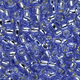 8/0 perles de rocaille Toho # 33 saphir clair doublé d'argent fiole de 8-9 g