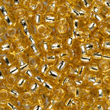 Perles de rocaille Toho 8/0 #PF22 Fini Perma Topaze légère doublée d'argent Flacon de 8 à 9 g